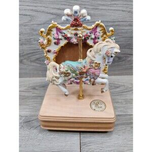Bird Of Paradise Hummingbird Music Box Carousel Horse-Limited Edition-#0132